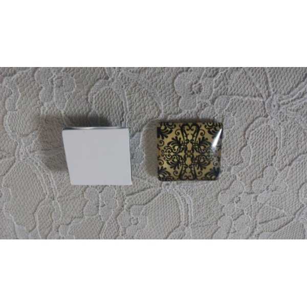 vierkante glazen cabochon 25mm 031 