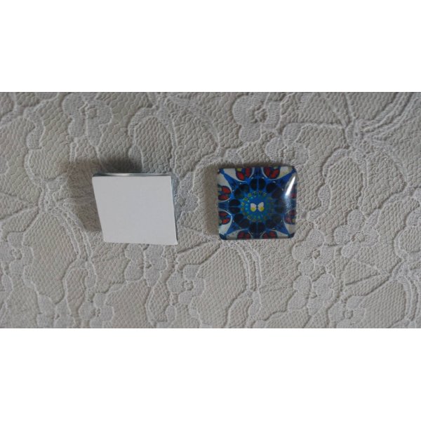 vierkante glazen cabochon 25mm 030 