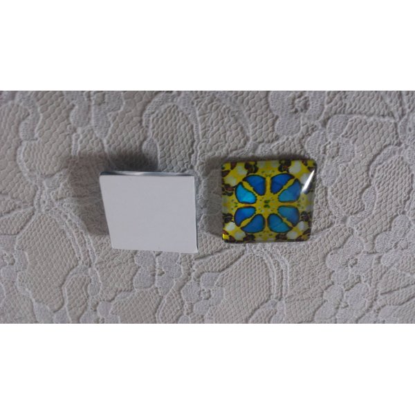 vierkante glazen cabochon 25mm 026 