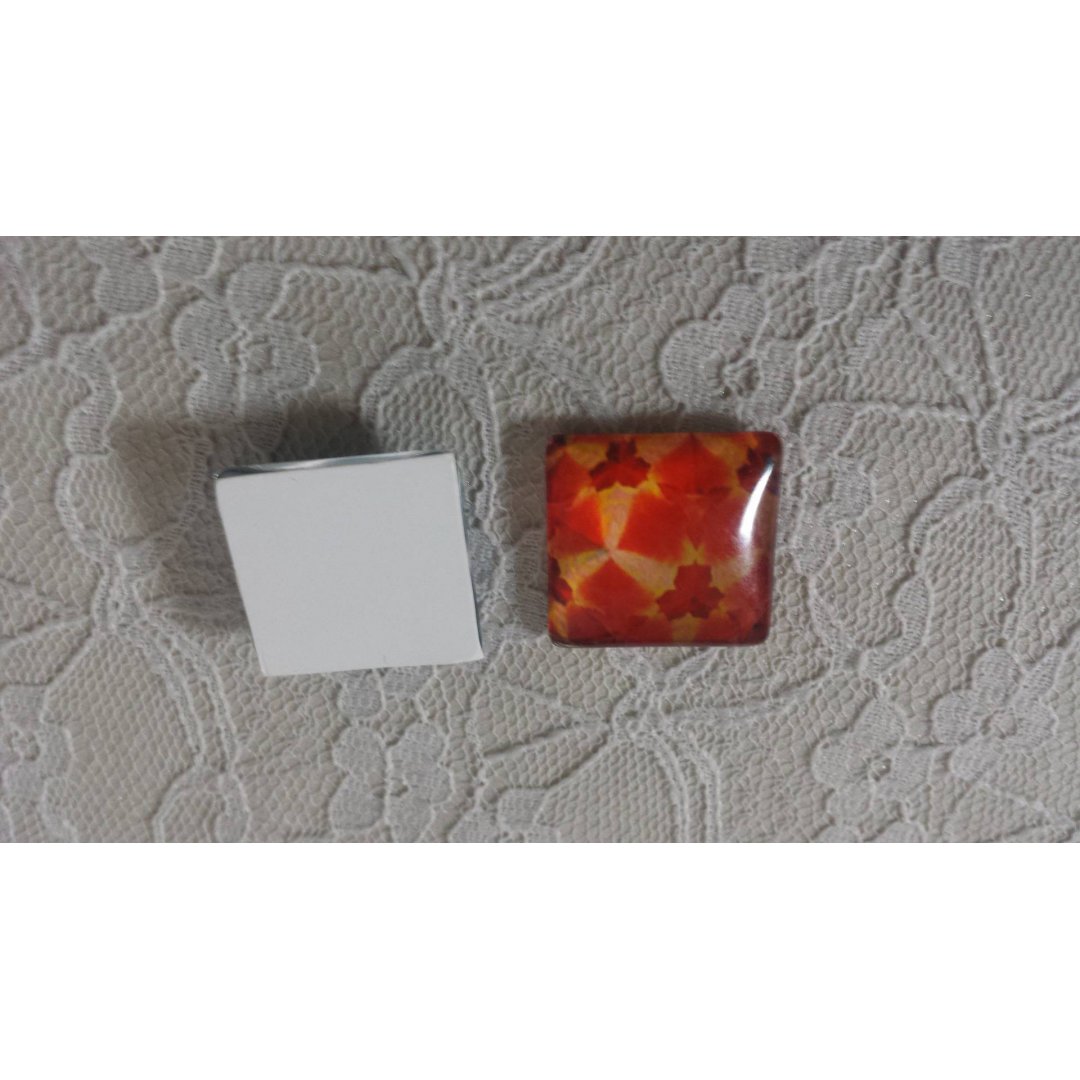 vierkante glazen cabochon 25mm 025 