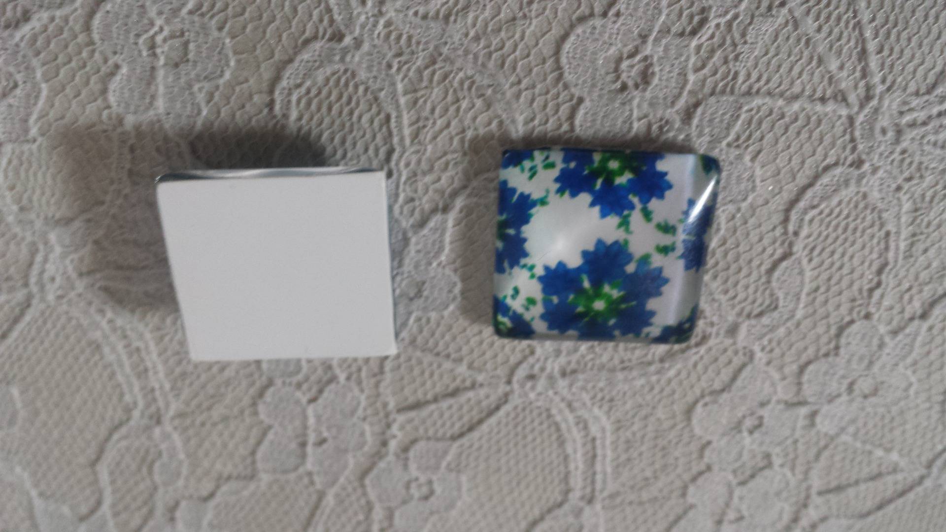 vierkante glazen cabochon 25mm 021 