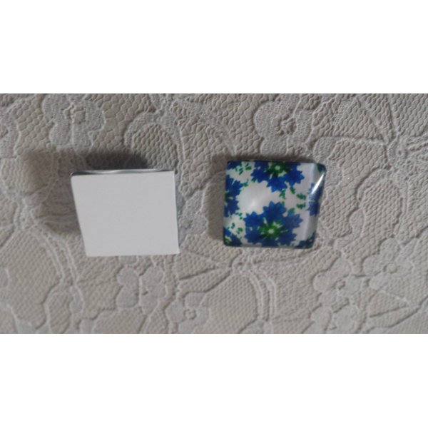 vierkante glazen cabochon 25mm 021 