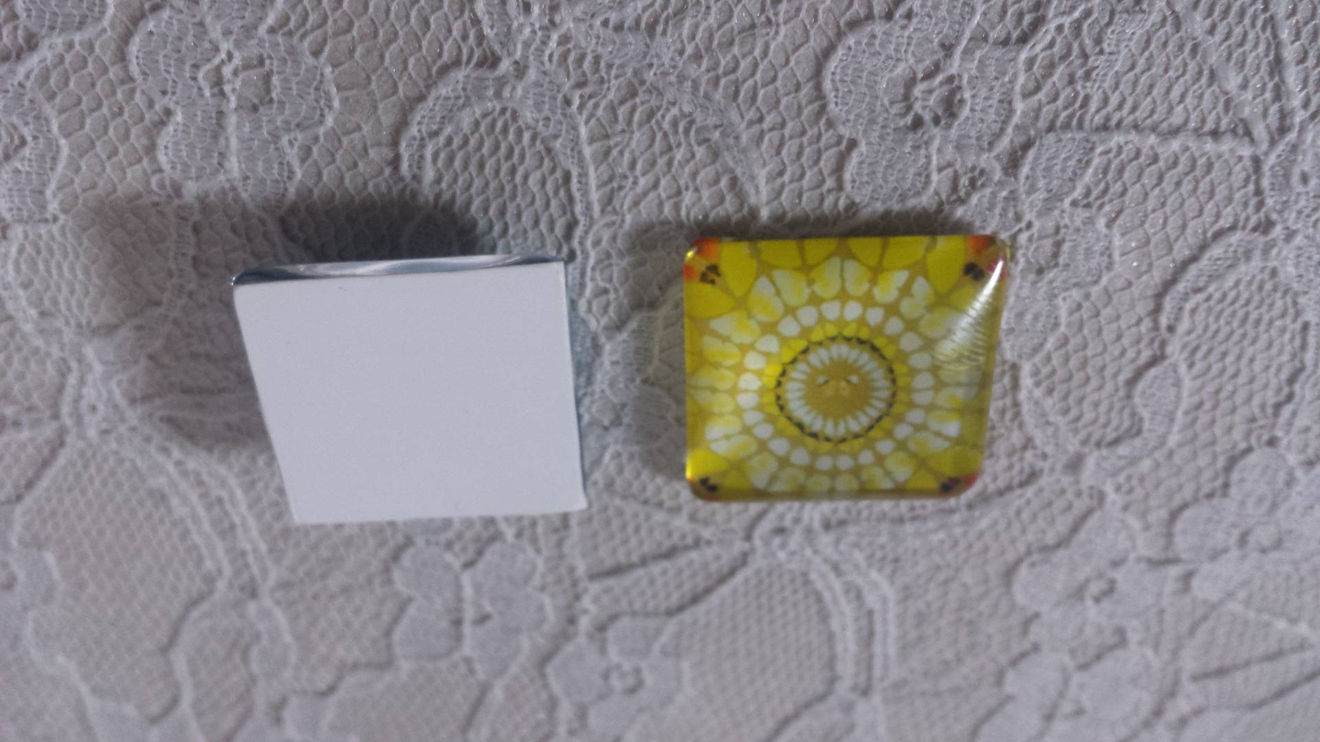 glazen vierkante cabochon 25mm 020 