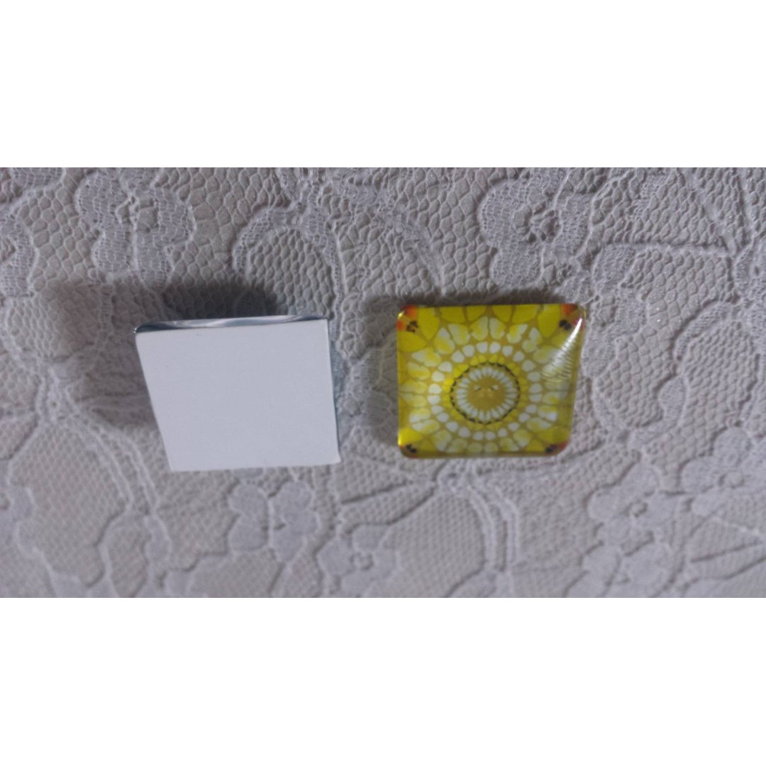 glazen vierkante cabochon 25mm 020 