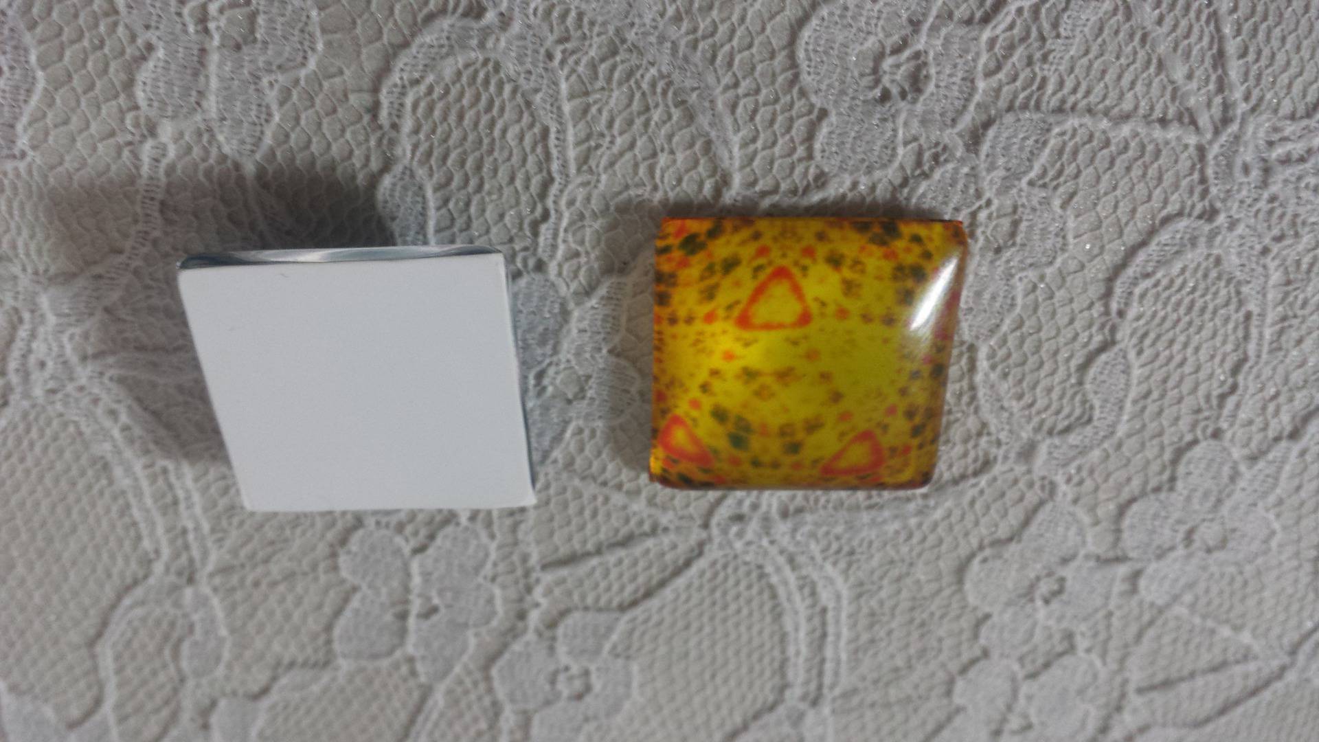 vierkante glazen cabochon 25mm 016 