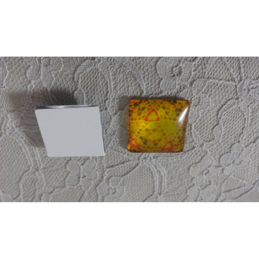 vierkante glazen cabochon 25mm 016 
