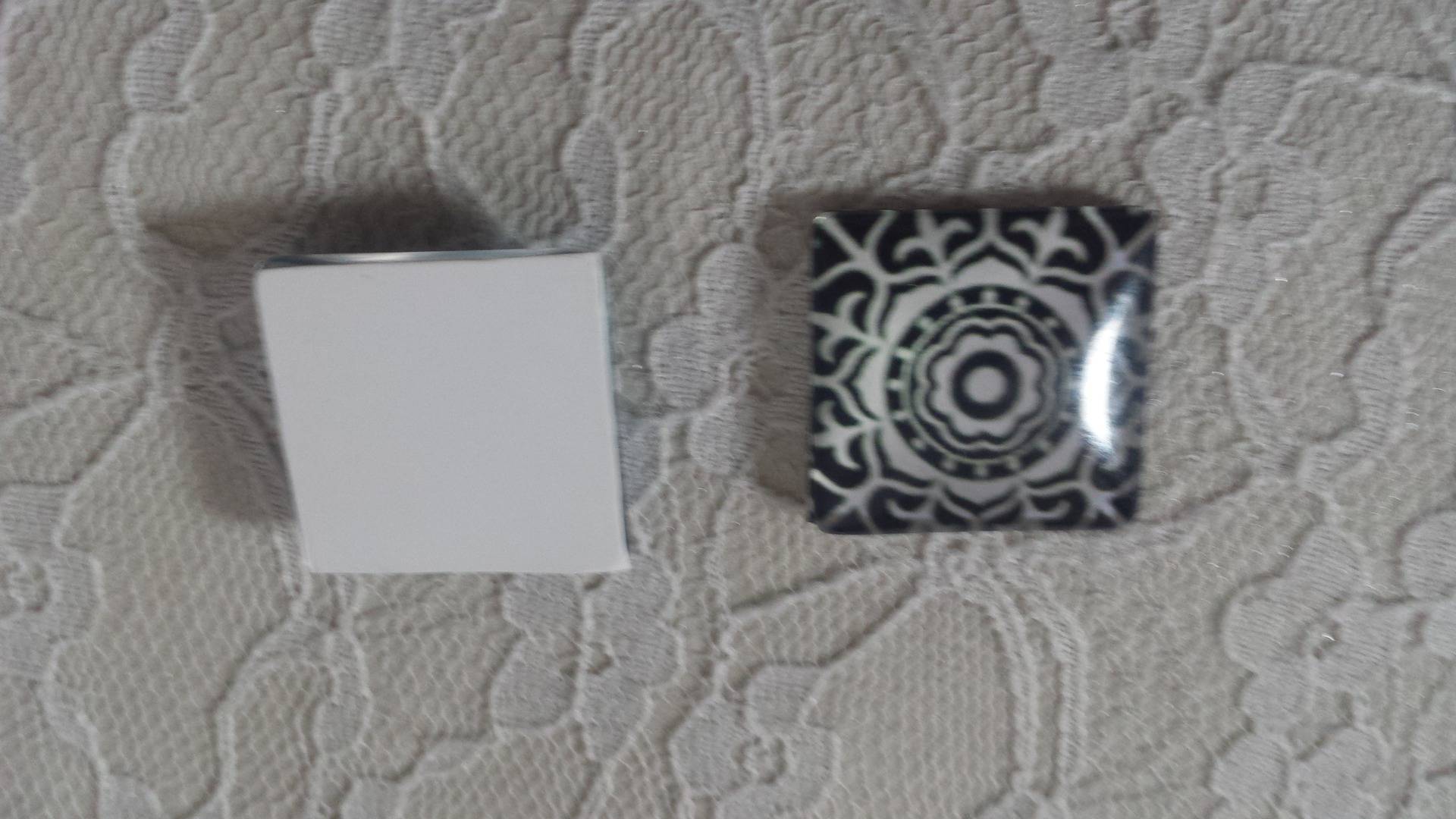 vierkante glazen cabochon 25mm 013 