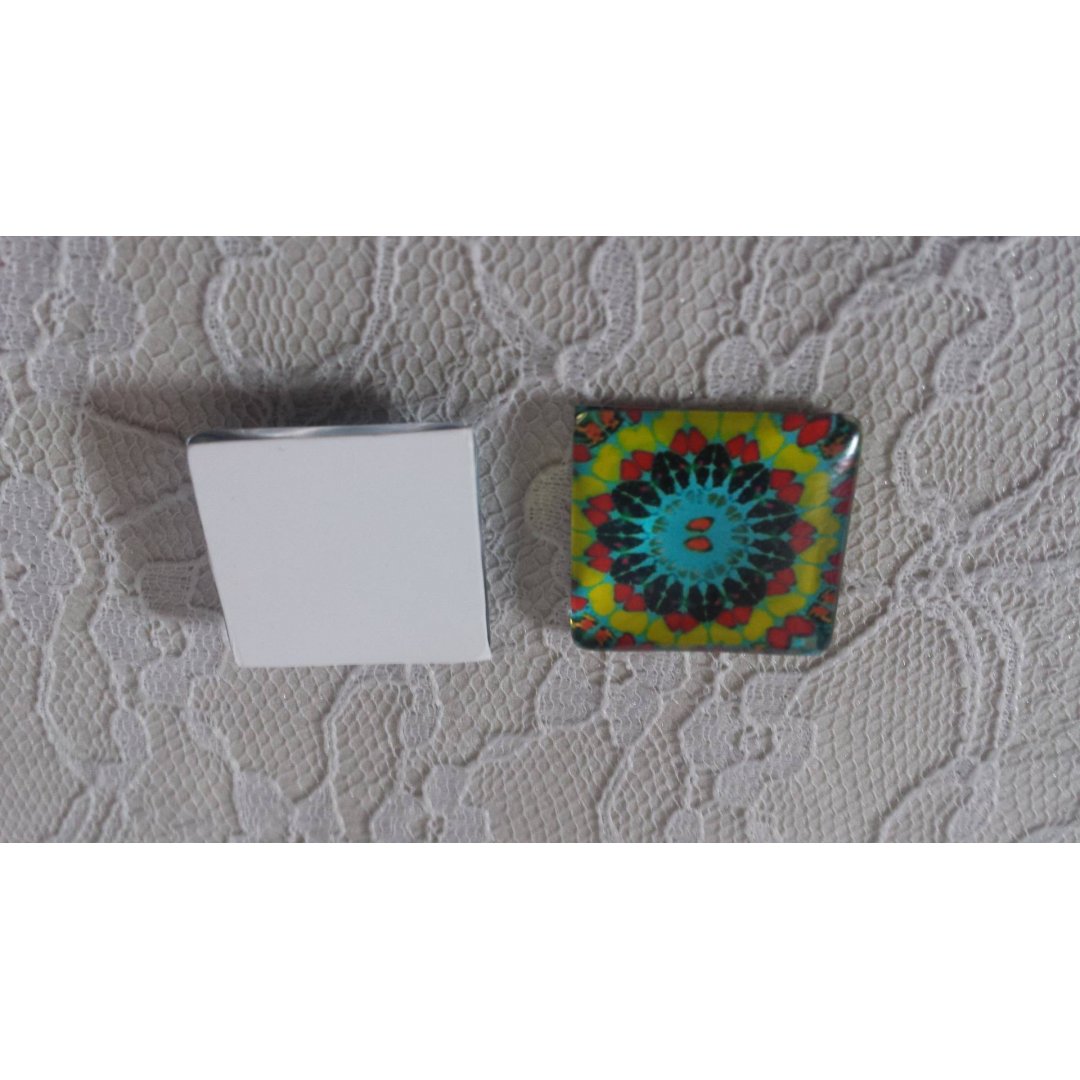 vierkante glazen cabochon 25mm 008 