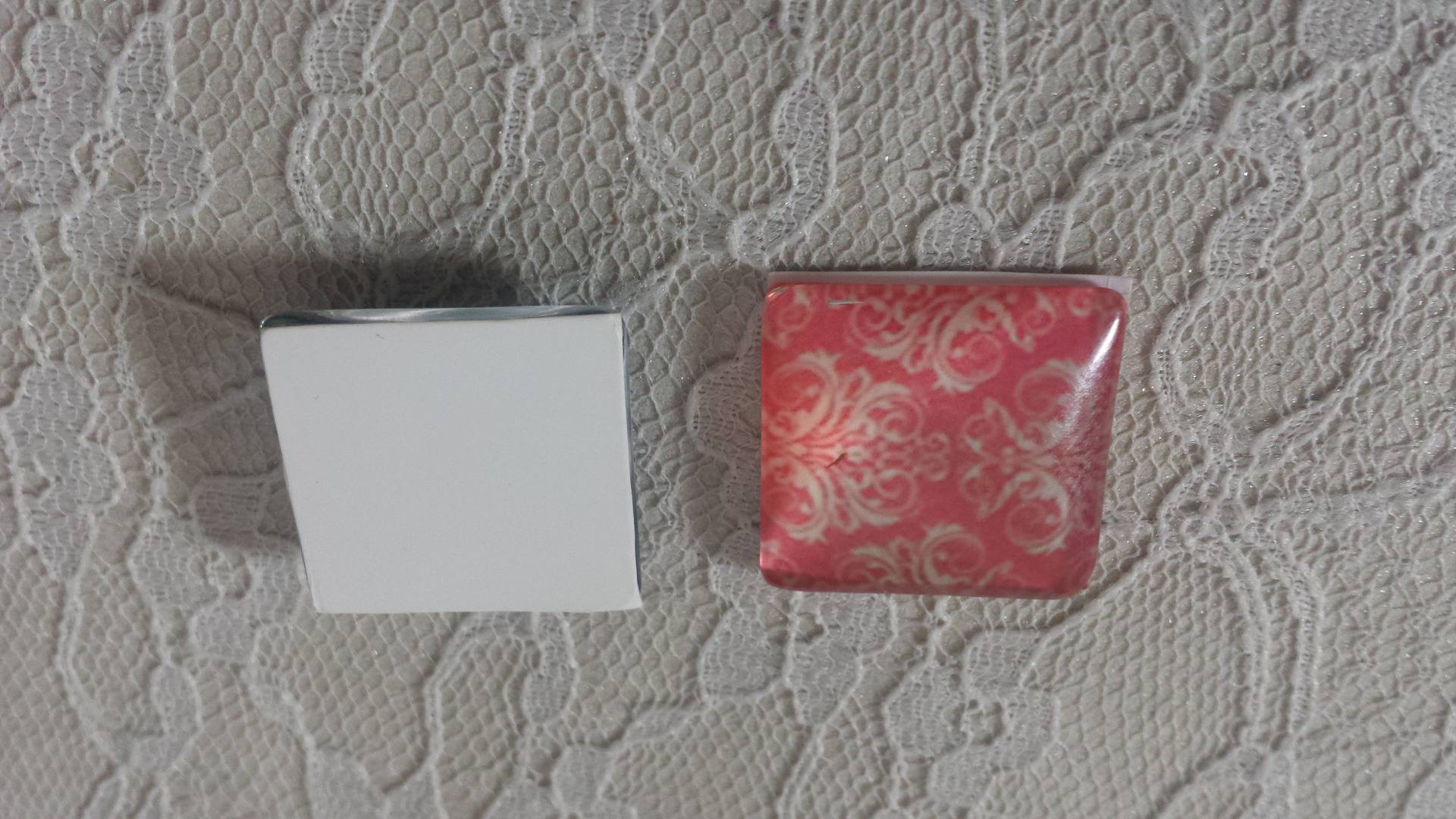 vierkante glazen cabochon 25mm 007 