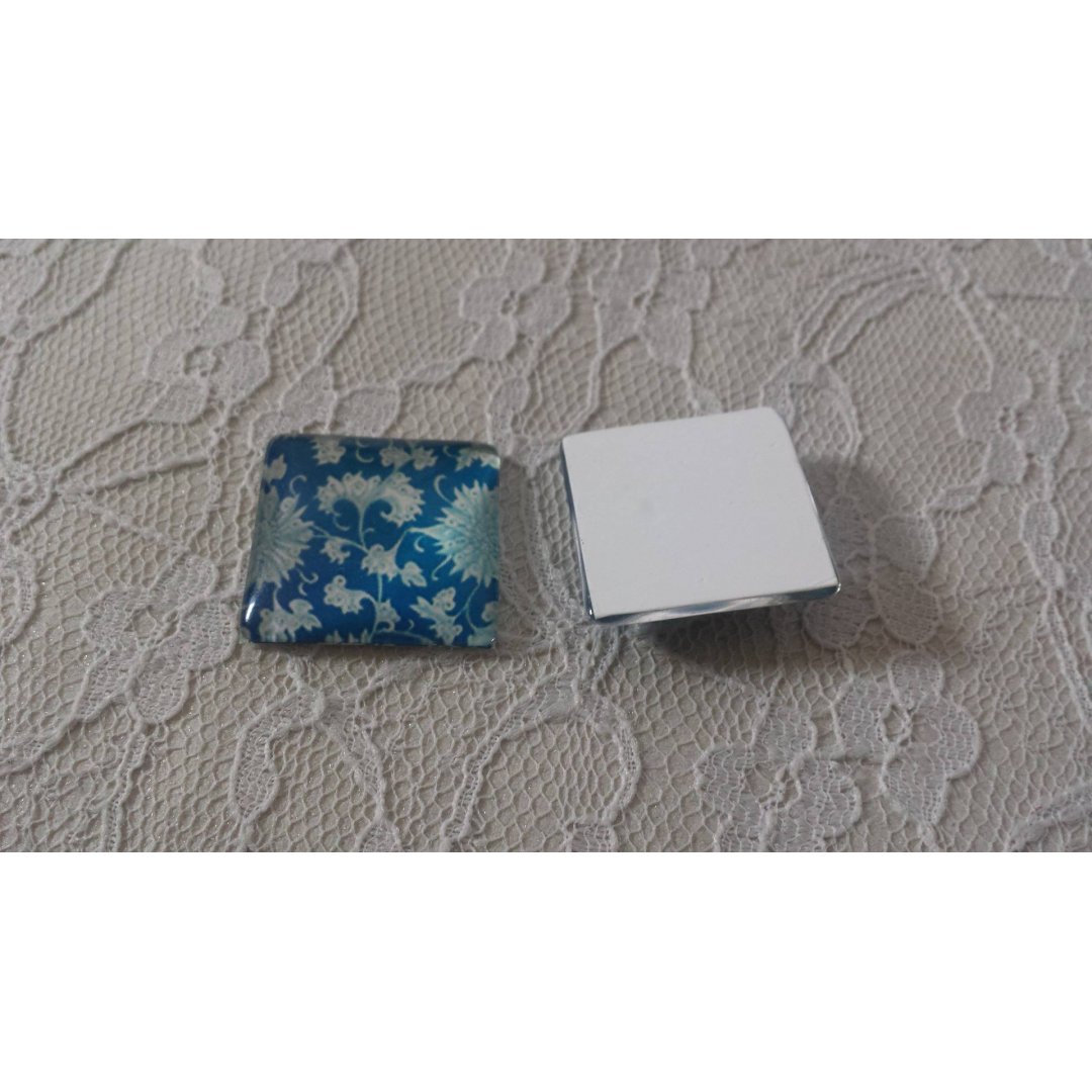 vierkante glazen cabochon 25mm 001 