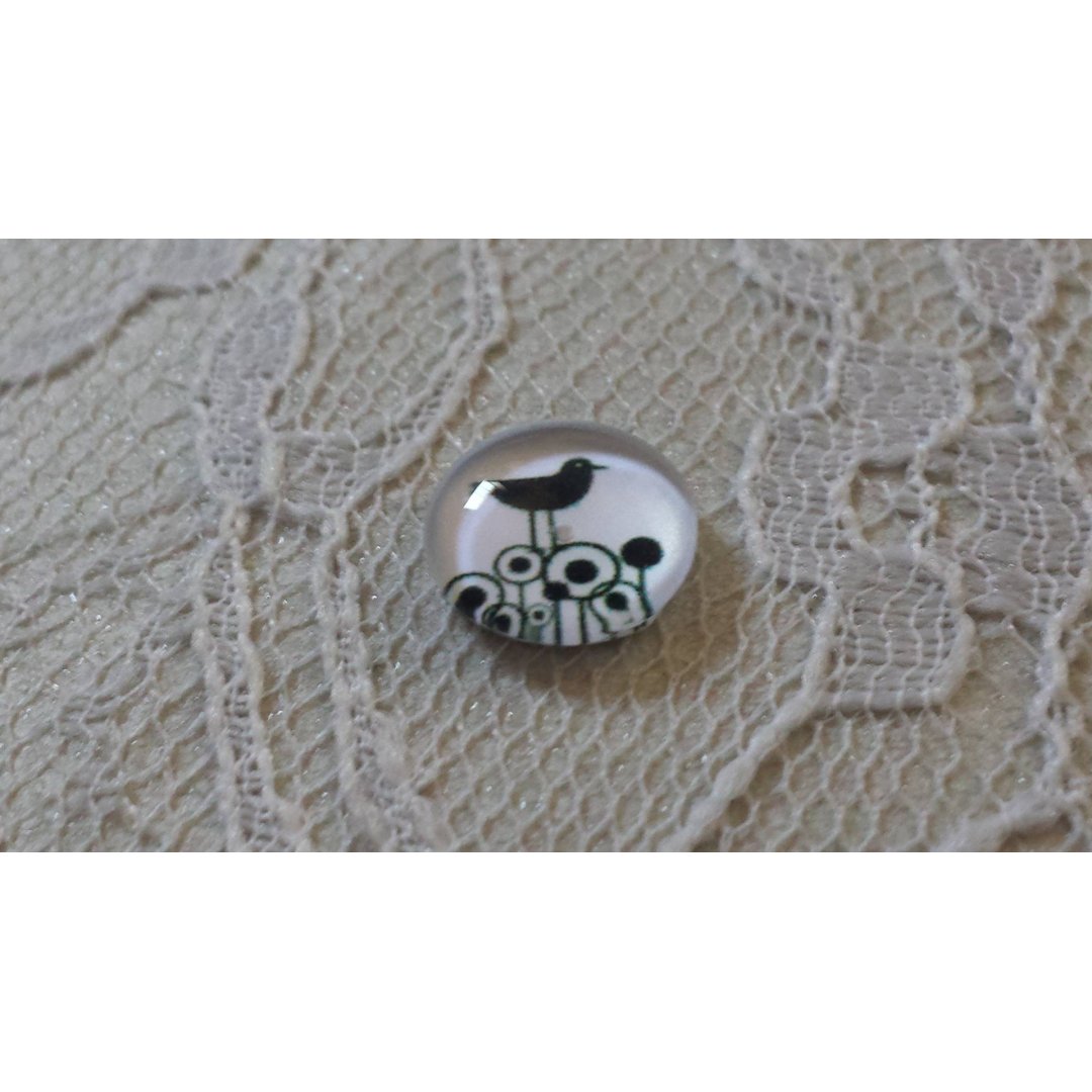 rond glas cabochon 10mm vogels 018 