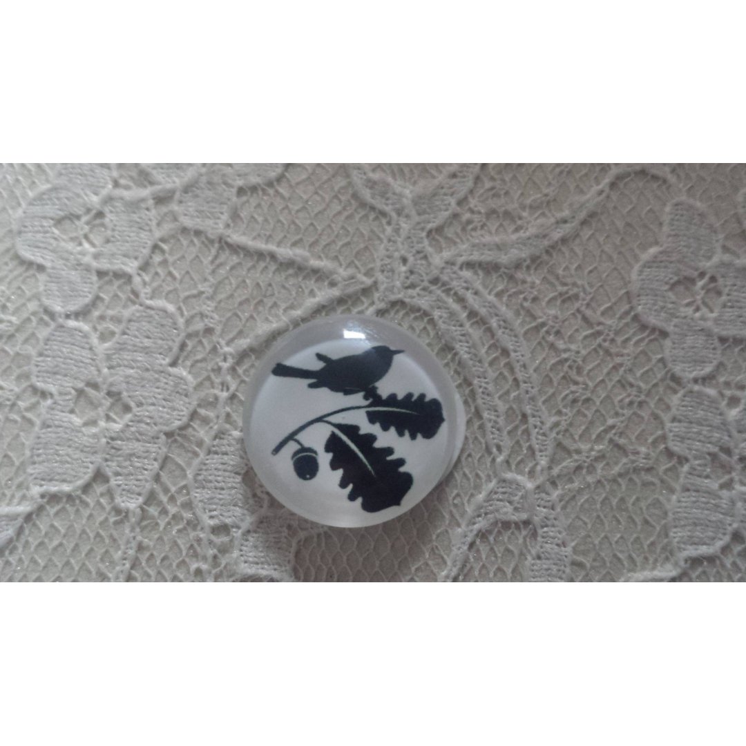 rond glas cabochon 10mm vogels 017 