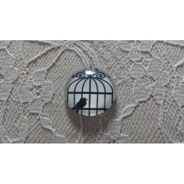 cabochon rond glas 10mm vogels 007 