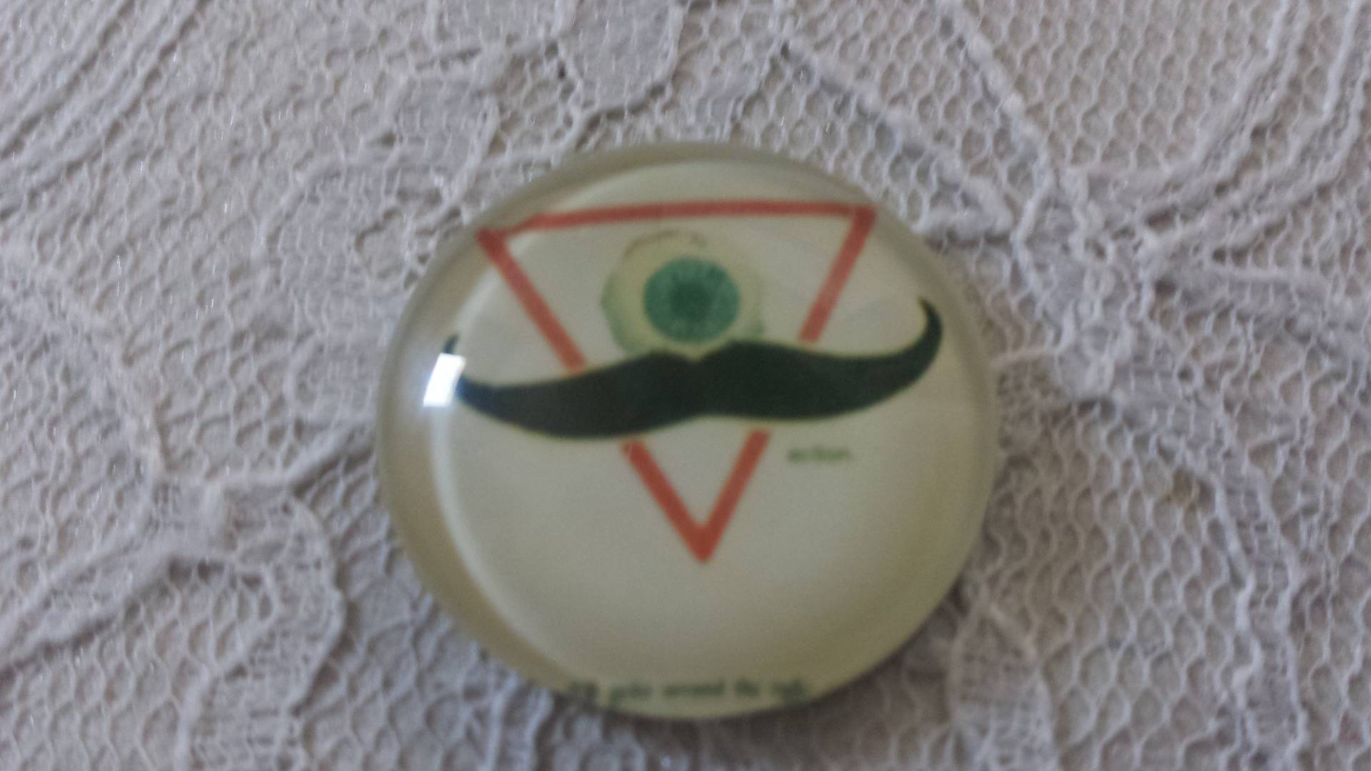 glazen cabochon rond 25mm snor 041 