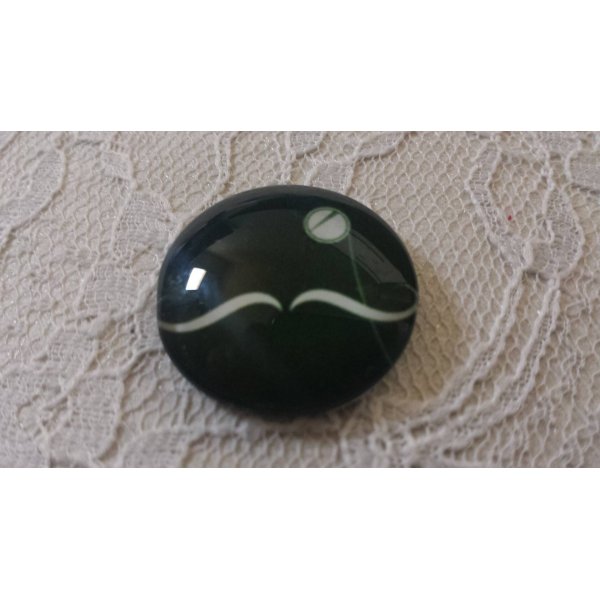 glazen cabochon rond 25mm snor 039 
