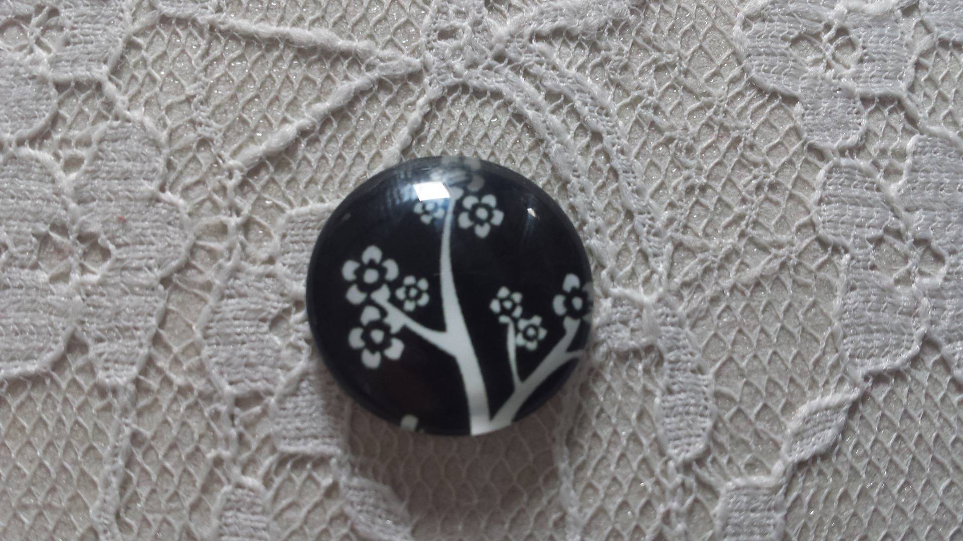 glazen cabochon rond 20mm vogels 020 