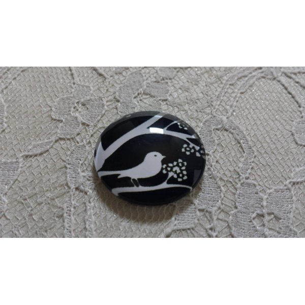 cabochon rond glas 25mm vogels 021 