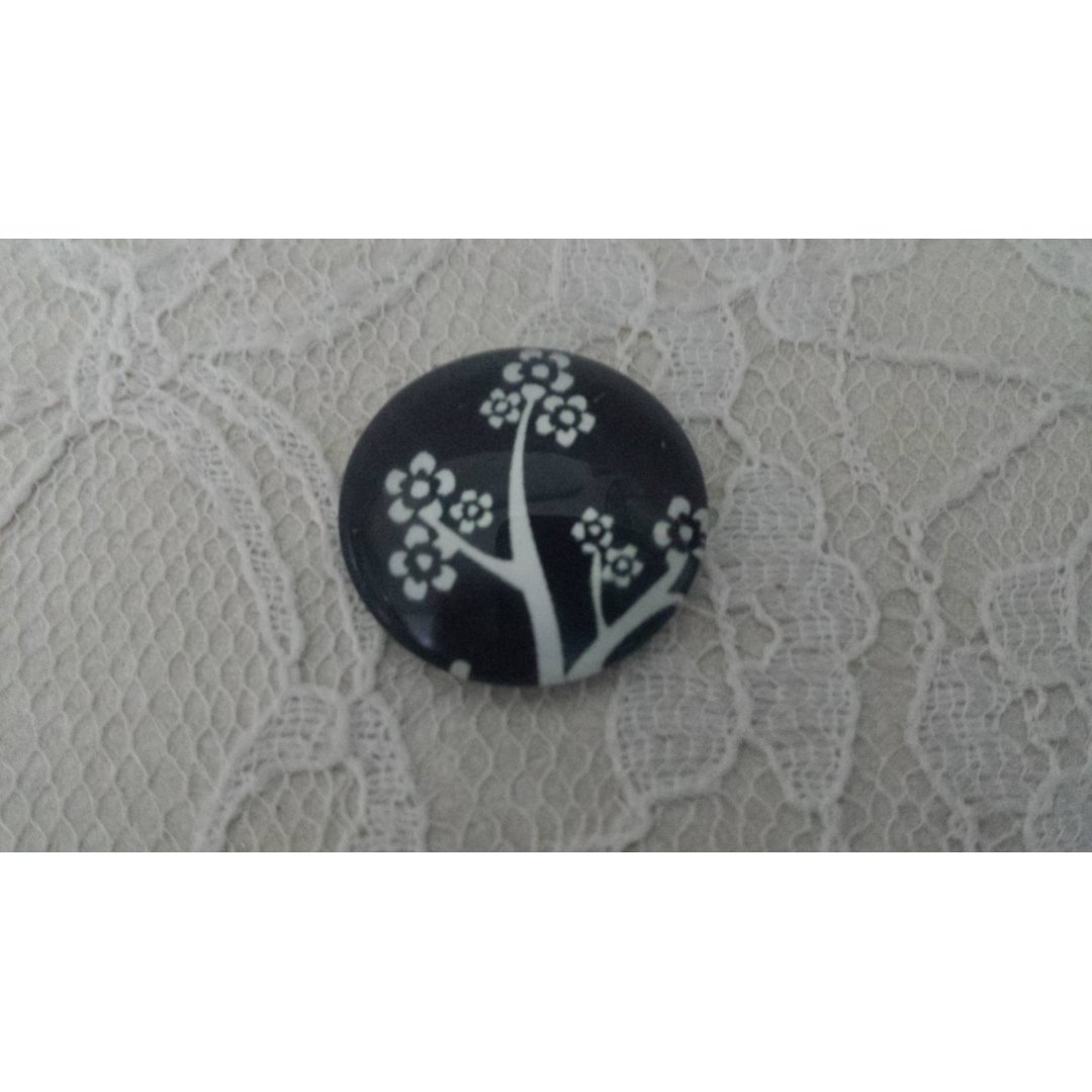 glazen cabochon rond 25mm vogels 020 