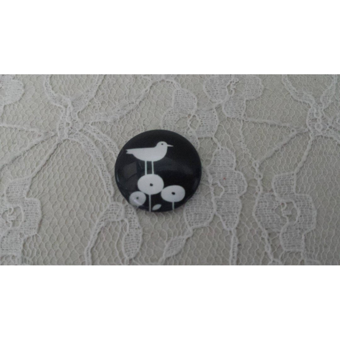 cabochon rond glas 25mm vogels 012 