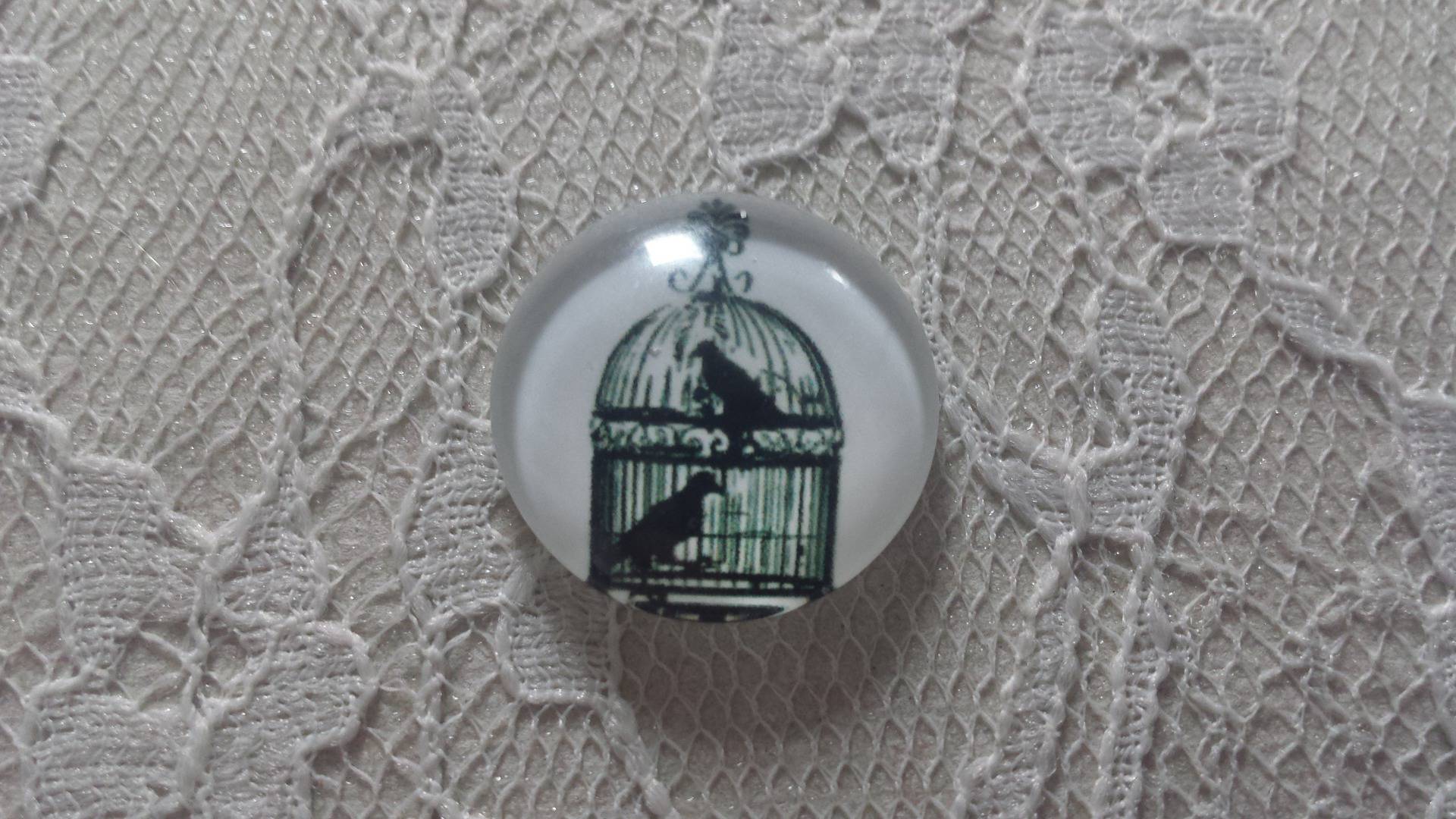 rond glas cabochon 25mm vogels 004 