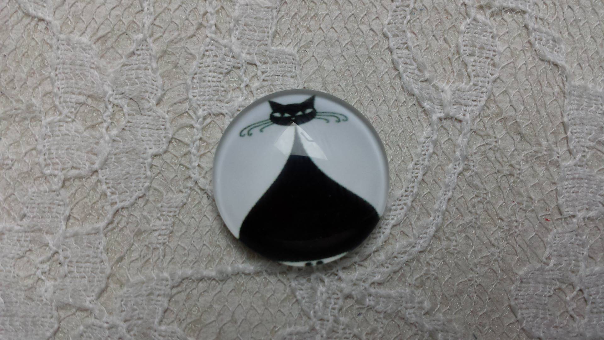 glazen cabochon rond 20mm cat 010 