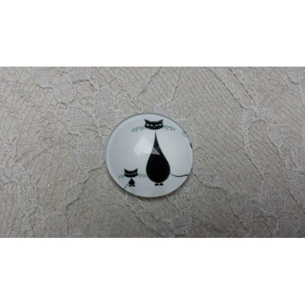 glazen cabochon rond 20mm cat 007 