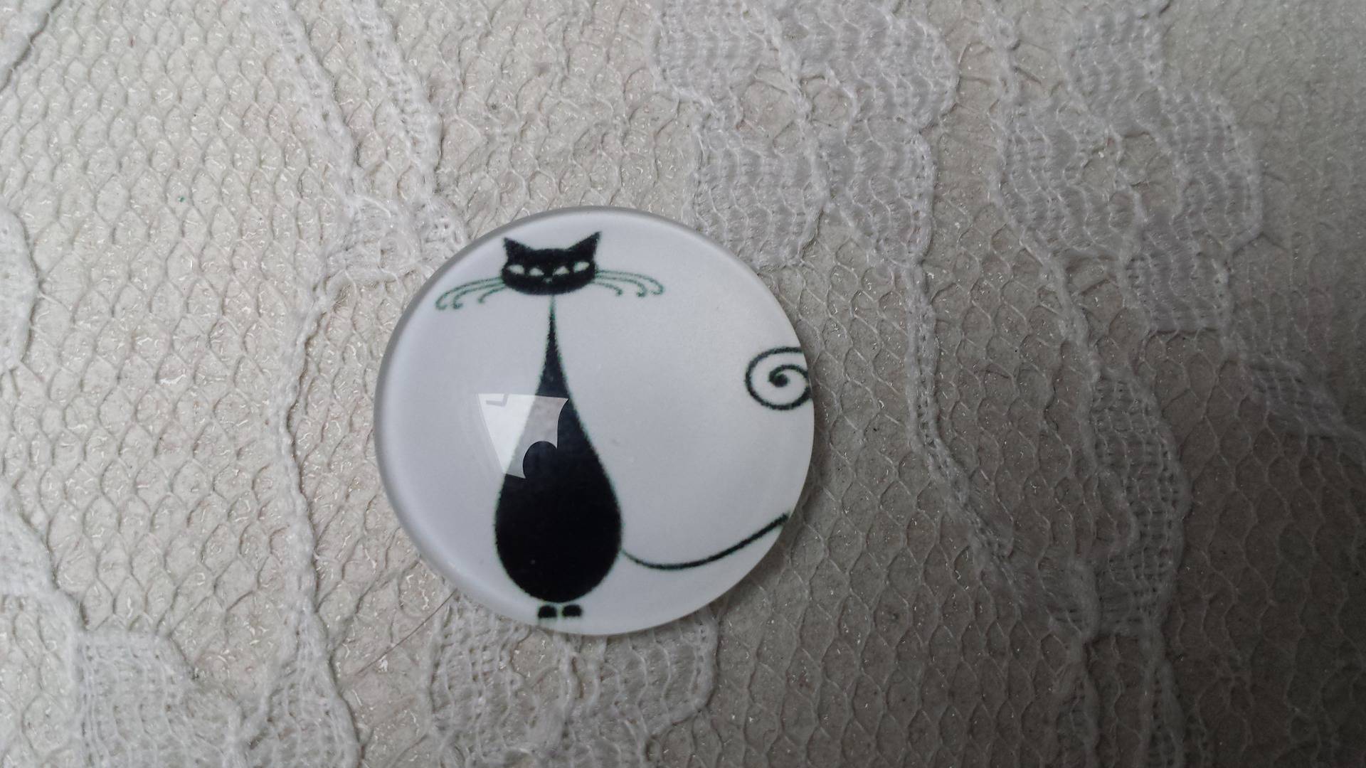 glazen cabochon rond 20mm cat 005 
