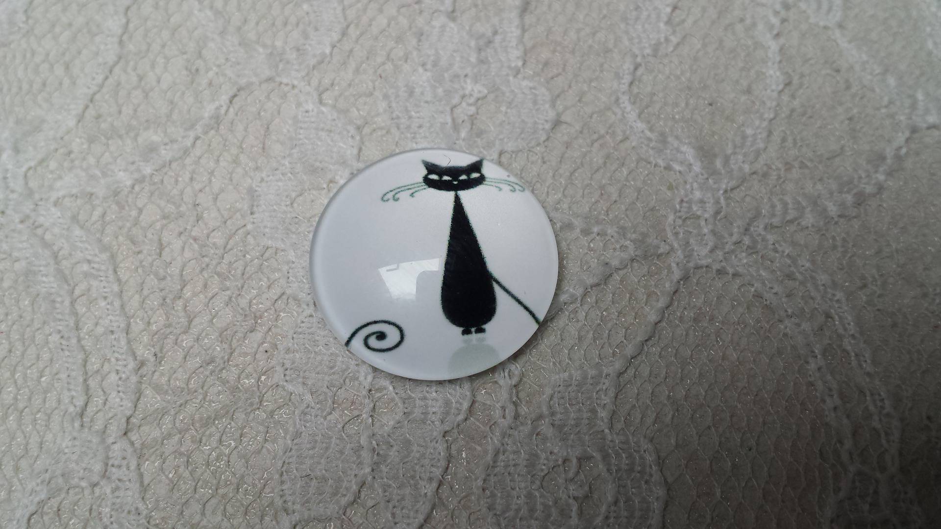 glazen cabochon rond 20mm cat 004 