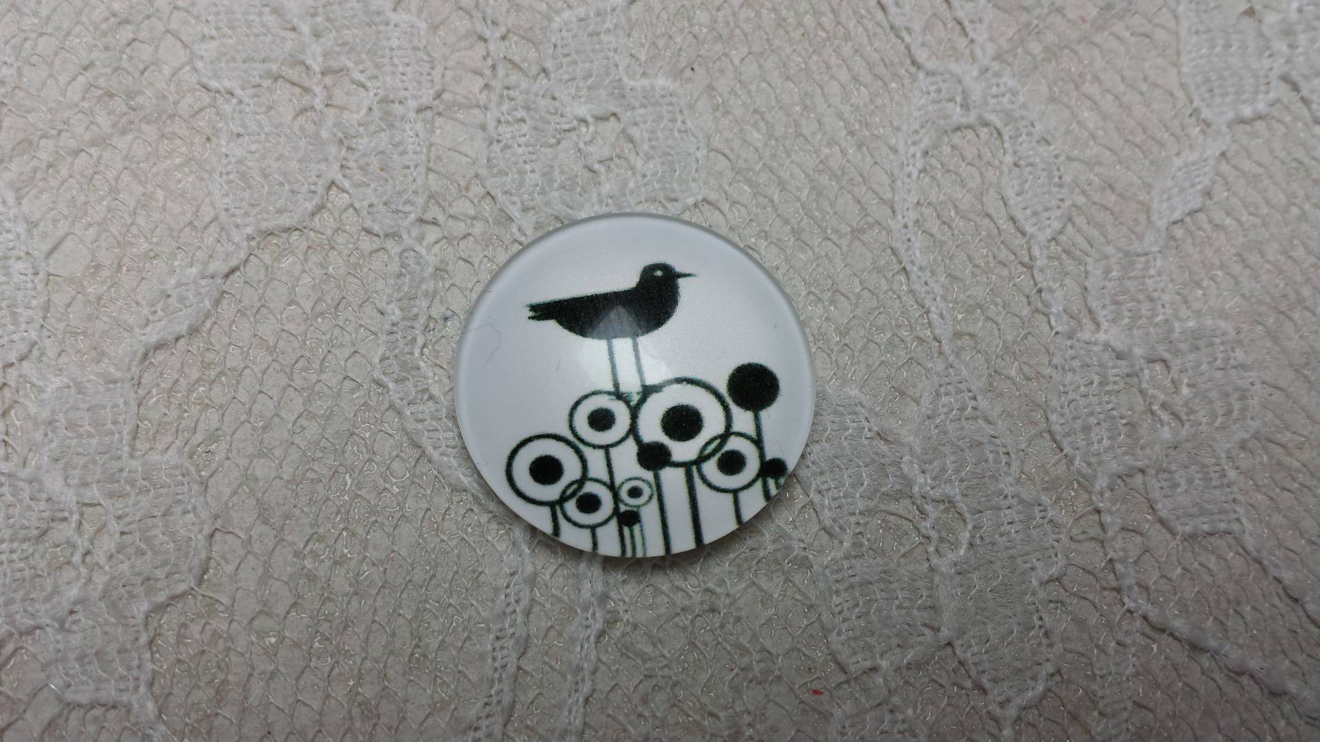 rond glas cabochon 20mm vogels 018 