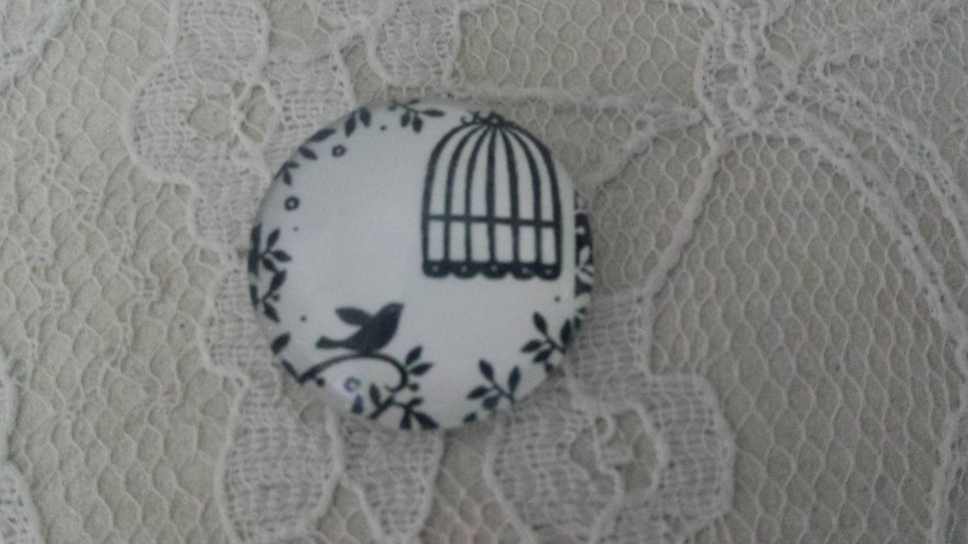 rond glas cabochon 20mm vogels 014 