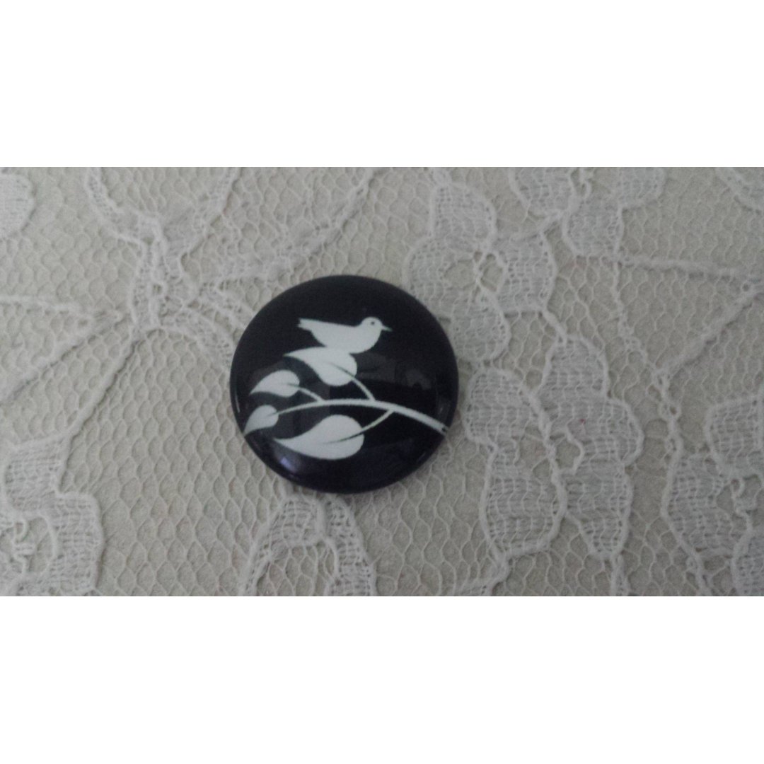 glazen cabochon rond 20mm vogels 013 