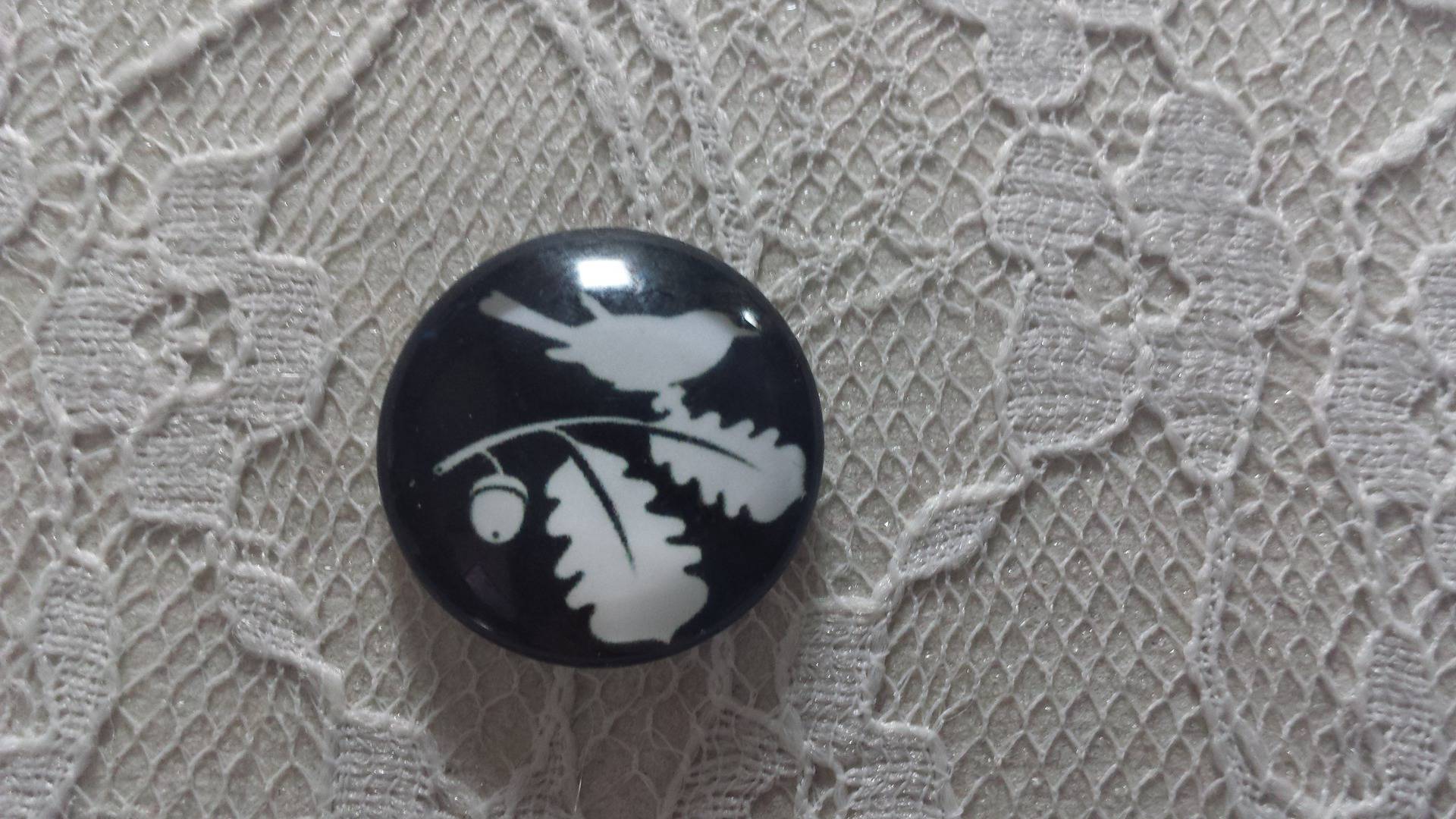 glazen cabochon rond 20mm vogels 005 