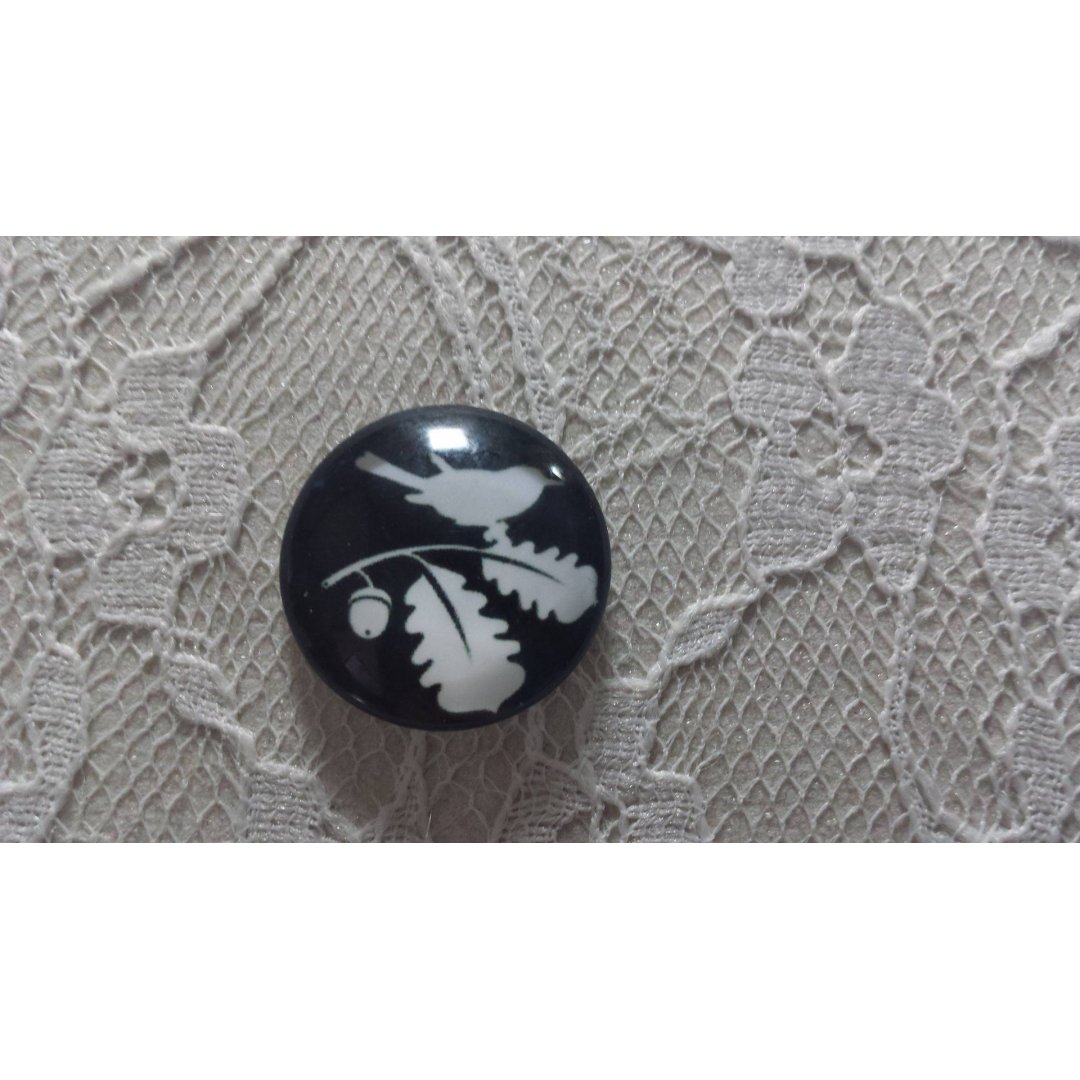 glazen cabochon rond 20mm vogels 005 