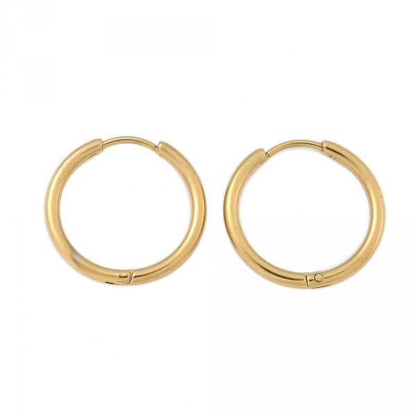 Support Boucle d'oreille Cr&eacute;ole Huggie Acier Inoxydable N&deg;02-25 mm 01