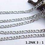 Halssnoer N°03 in roestvrij staal Figaro mesh 50,5 cm