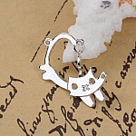 Set van 5 Zink Alloy Cat Charms Nr. 3 Zilveren Vis Cat 29 mm x 19 mm