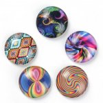 Lot 20 glazen cabochons rond 25 mm 95108