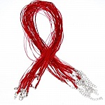 Halsketting met organza lint N°02 en gewaxt koord