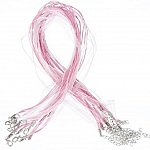 Halsketting met organza lint N°03 en gewaxt koord