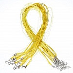 Halsketting met organza lint N°05 en gewaxt koord