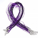 Halsketting met organza lint N°16 en gewaxt koord