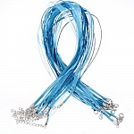 Halsketting met organza lint N°08 en gewaxt koord