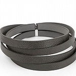 Leer 10 mm donkergrijs 1 meter