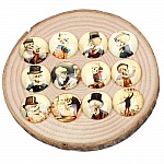 Lot 20 Ronde Glazen Cabochon 25mm Oude Man Skelet Gemengd Glazen Cabochon 