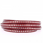 Rood leer 06 mm Swarovski strass per 20 cm