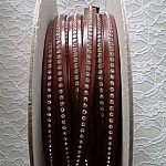 Bruno 10 mm leder Swarovski strass per 20 cm