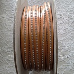 10 mm natuurlijk leer Swarovski Strass per 20 cm