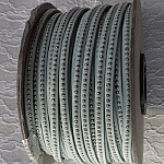 Pastelblauwe lederen bal 06 mm met nikkelvrije kogelketting per 20 cm