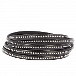 Lederen bal zwart 06 mm met nikkelvrije kogelketting per 20 cm