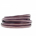 Lederen bal Prune 06 mm met nikkelvrije kogelketting per 20 cm